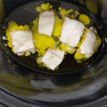 El cooksnap de Charlie Alonso cuando hizo Bacalao confitado en olla de cocción lenta.
