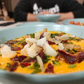El cooksnap de Angi cuando hizo Crema de moniatos i porros amb cruixent d'ibèric i parmesà.