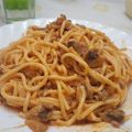 El cooksnap de Andrés B cuando hizo Espagueti al huevo con salsa napolitana.