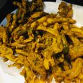 Erum Ahmed's cooksnap of when they made Palak Pakoray.