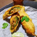 Reena Andavarapu's cooksnap of when they made Rajasthani Mirchi Bada or Pakoda.