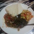 Duncan Wambua's cooksnap of when they made Beef stew with Ugali and Sukuma wiki.