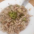 El cooksnap de Lis VB cuando hizo Brócoli, arroz, pollo y champiñones aromatizado con salsa de soja.