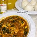 meenable pyramids's cooksnap of when they made Eba with egusi soup.