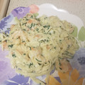 El cooksnap de Nena cuando hizo Tallarines en salsa Alfredo con camarones y espinacas.