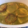 El cooksnap de Mercedes Cossío cuando hizo Tortas de epazote, en caldillo de jitomate.