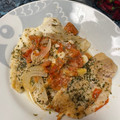 El cooksnap de Mar Vilches Carrasco cuando hizo Merluza con tomate y orégano (Lékué).