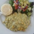 El cooksnap de Jimena cuando hizo Pollo en crema de chile poblano.