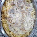 El cooksnap de Fati Dasilva cuando hizo Macarrones cremosos con champiñones y queso fundido.