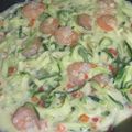 El cooksnap de Carolina Aguilera cuando hizo Tallarines de zapallito italiano con camarones.