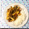 El cooksnap de Diana Carolina cuando hizo Lomo saltado flameado.