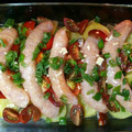 El cooksnap de Xavier Martín cuando hizo Salchichas al horno con patatas.