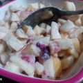 Farwa Ali's cooksnap of when they made Yogurt fruit chat including banana 🍌 apple 🍎 peaches 🍑.