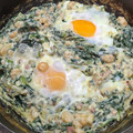 El cooksnap de Vanessa G cuando hizo Huevos al plato con gambas y acelgas.