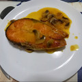El cooksnap de rosa_aznarez cuando hizo Salmón a la naranja a mi manera con champiñones laminados.