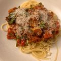 Kate Carless's cooksnap of when they made Mafaldine pasta with butternut squash, peppers, and bacon.