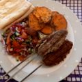 Karl Simpson's cooksnap of when they made Doner Spiced Shish Köfte Kebabs.