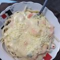 El cooksnap de jhoanna orozco cuando hizo Tallarines con Salsa de Camarones.