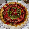 El cooksnap de Sandra Mariel cuando hizo Tarta de durazno con pastelera y Chantilly.