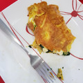 El cooksnap de Lulu Lopez cuando hizo Omelette con espinacas y queso panela.