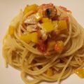 Miss Fluffy's Cooking (Angie's Italian Cooking)'s cooksnap of when they made Spaghetti alla pescatora povera. Poor fisherman's spaghetti.