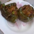 Mukti Sahay का कुकस्नैप जब उन्होंने पनीर स्टफ्ड चीज़ी केप्सिकम (Paneer stuffed cheese capsicum recipe in hindi) बनाया था।