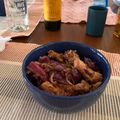 El cooksnap de Sophie Berthet Ellsworth cuando hizo Pollo saltado con hongos shiitake y repollo chino.