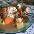 El cooksnap de Alejandro Bohorquez cuando hizo Pollo de mar a la cacerola.