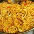 El cooksnap de Maribel Buitrago cuando hizo Espaguetti con marisco.