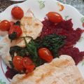 El cooksnap de Jorge Garcia cuando hizo Pechuga a la plancha con salteado de acelga tomates cherrys.