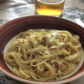 El cooksnap de Rorojano cuando hizo Tallarines a la currynara (carbonara con curry).