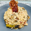 El cooksnap de Olga Guallarte Herrero cuando hizo Risotto de pollo, espárragos y champiñones en MAMBO.
