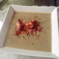 El cooksnap de kon herrera cuando hizo Sopa de lentejas rojas con crocante.