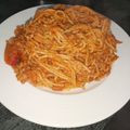 El cooksnap de Ana Prety CN cuando hizo Espaguetis con carne picada de pollo.