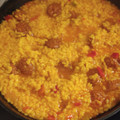 El cooksnap de Delfi cuando hizo Arroz con chorizo.