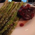 renehund's cooksnap of when they made Filet Mignon With Red Wine Chili Garlic Sauce & Teriyaki Sauteed Asparagus..