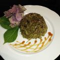 El cooksnap de Zaida TC @alquimiasfood cuando hizo Arroz con setas y acelgas en salsa teriyaki (vegetariano).