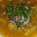 El cooksnap de Angelica Intriago cuando hizo Encebollado de Ecuador.