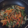 El cooksnap de Lizeth Alvarez cuando hizo Salteado de cerdo agridulce y champiñones.