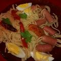 El cooksnap de sergio diaz cuando hizo Fideos con salchichas.
