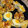 El cooksnap de Paola Lozano Zafra cuando hizo Cestitas de gulas con huevos de codorniz.