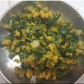 Hetal Siddhpura's cooksnap of when they made મૂળા ની ભાજી નું લોટ વાળું શાક.
