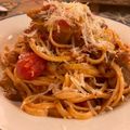 El cooksnap de Irene-Guirao cuando hizo Spaghetti a la norma (de Jamie Oliver).