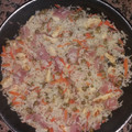 El cooksnap de Maria del Carmen cuando hizo Arroz frito, 3 delicias con gambas.