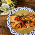 Aunty Eiko's international cuisine experience 's cooksnap of when they made Salmon Red curry.
