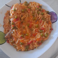 El cooksnap de Mónica cuando hizo Fideos con jamoncitos de pollo y verduras.