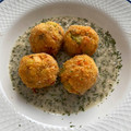 El cooksnap de Evuxi cuando hizo Albóndigas de Salmón y Verduras en Salsa Verde.