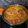 El cooksnap de Eva cuando hizo Fideuà de gamba roja.
