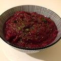 El cooksnap de Rocío cuando hizo Mutabbal de remolacha. Dip de remolacha frío o templado.