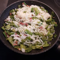El cooksnap de Yolan08 cuando hizo Noodles de arroz salteados con judías verdes y jamón.